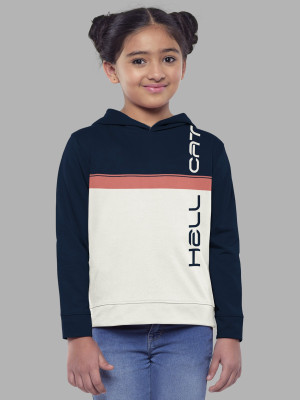Hellcat Full Sleeve Color Block Girls Sweatshirt