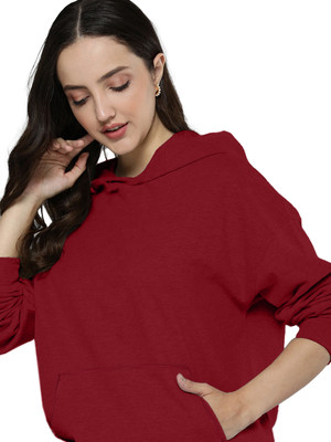 Leotude Full Sleeve Solid Women Sweatshirt