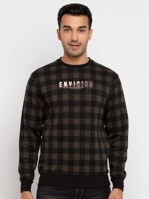 Status Quo Full Sleeve Checkered Men Sweatshirt