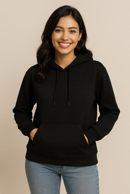 HouseOfCommon Self Design Round Neck Casual Women Black Sweater