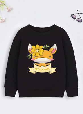 Kids Craft Full Sleeve Self Design Girls Reversible Sweatshirt