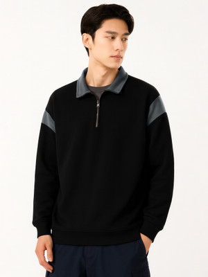 Jump Cuts Full Sleeve Color Block Men Sweatshirt