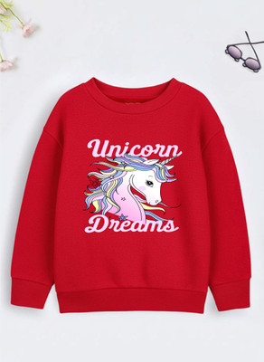 Superb Starling Full Sleeve Self Design Girls Reversible Sweatshirt