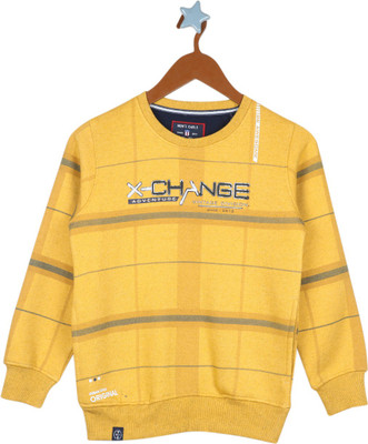 MONTE CARLO Full Sleeve Checkered Boys Sweatshirt