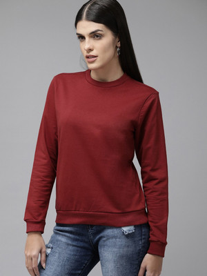 R Heaven Fashions Full Sleeve Solid Women Sweatshirt