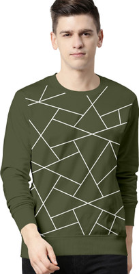 Triptee Full Sleeve Geometric Print Men Sweatshirt