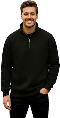 Attirea Full Sleeve Solid Men Sweatshirt