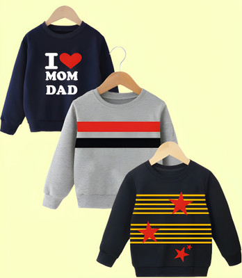 toystshirt Full Sleeve Printed, Striped Baby Boys & Baby Girls Sweatshirt