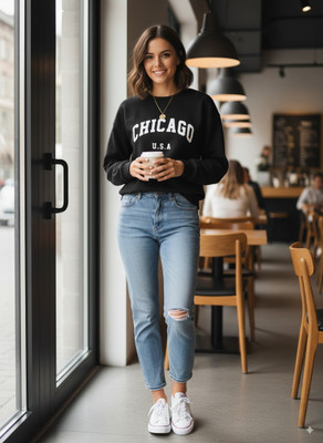 Stylezone Full Sleeve Self Design Women Sweatshirt