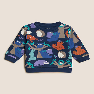 MARKS & SPENCER Full Sleeve Printed Baby Boys Sweatshirt