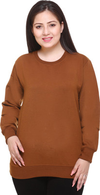 SHAUN Full Sleeve Solid Women Sweatshirt
