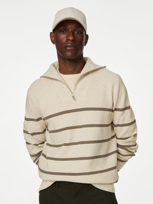 MARKS & SPENCER Full Sleeve Striped Men Sweatshirt