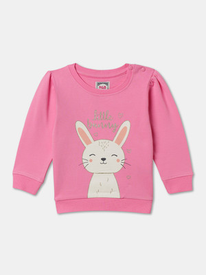 R&B Full Sleeve Graphic Print Baby Girls Sweatshirt