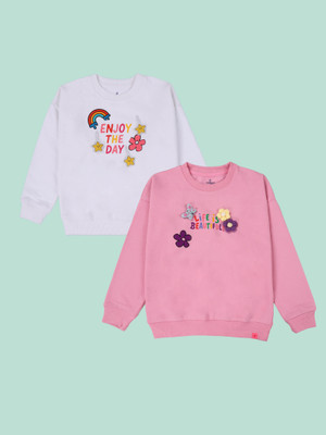 KiddoPanti Full Sleeve Printed Girls Sweatshirt