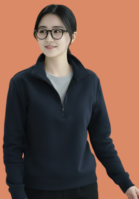 Lecowar Full Sleeve Solid Women Sweatshirt