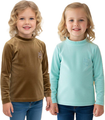 SAALVIA Full Sleeve Solid Baby Girls Sweatshirt