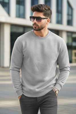 TRIPR Full Sleeve Solid Men Sweatshirt