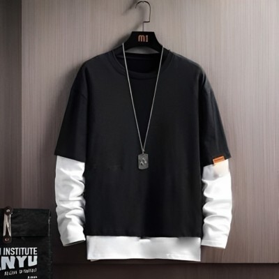 trendbite Full Sleeve Color Block Men Sweatshirt