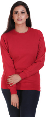 MUKHAKSH Full Sleeve Solid Women Sweatshirt