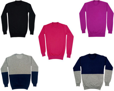 Indistar Full Sleeve Color Block Boys Sweatshirt