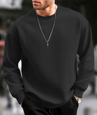 VCANEE Full Sleeve Solid Men Sweatshirt