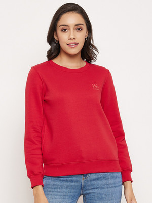 MADAME Full Sleeve Solid Women Reversible Sweatshirt