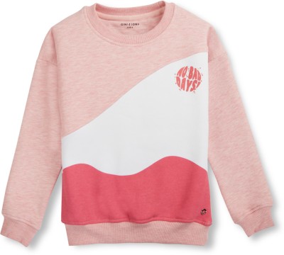 GINI & JONY Full Sleeve Color Block Baby Girls Sweatshirt