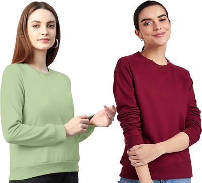 R Heaven Fashions Full Sleeve Solid Women Sweatshirt