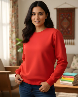 FLYIND VOGUE OUTFIT Short Sleeve Solid Women Sweatshirt