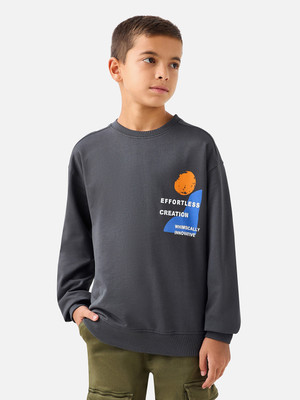 JUNIORS by Babyshop Full Sleeve Graphic Print Boys Sweatshirt