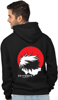 Joy nd Happinness Printed Hooded Neck Casual Men Black Sweater