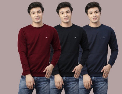 Reya Full Sleeve Solid Men Sweatshirt
