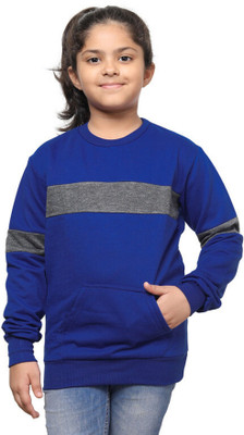 Indistar Full Sleeve Color Block Girls Sweatshirt
