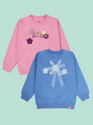 KiddoPanti Full Sleeve Printed Girls Sweatshirt