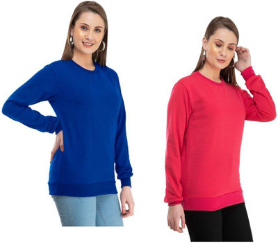 Indeweaves Full Sleeve Self Design Women Sweatshirt