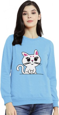 elefox Graphic Print Women Round Neck Light Blue T-Shirt