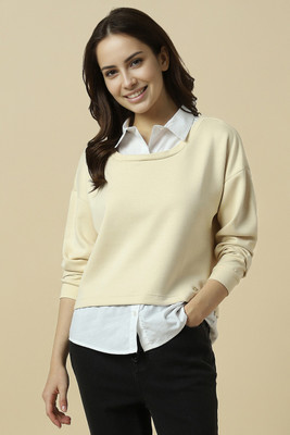 Allen Solly Full Sleeve Solid Women Sweatshirt