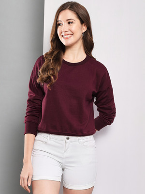 FUNDAY FASHION Full Sleeve Solid Women Sweatshirt