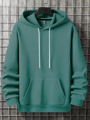 FREAKS Solid Men Hooded Neck Green T-Shirt