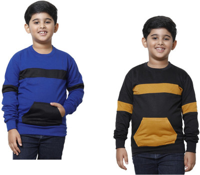 IndiWeaves Full Sleeve Color Block Boys Sweatshirt