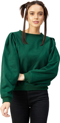 ATHENA Full Sleeve Solid Women Sweatshirt