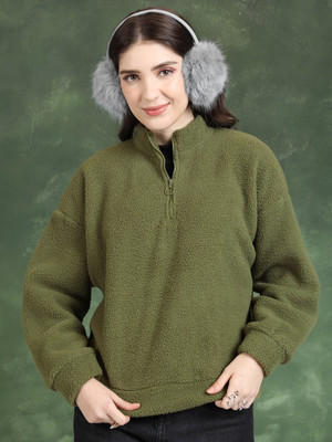Tokyo Talkies Full Sleeve Solid Women Sweatshirt