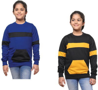 KAVYA Full Sleeve Color Block Girls Sweatshirt