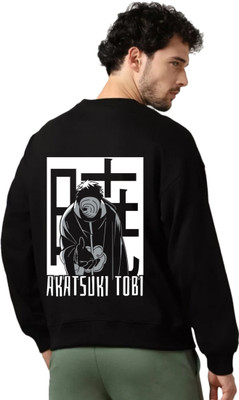 Joy nd Happinness Printed Hooded Neck Casual Men Black Sweater