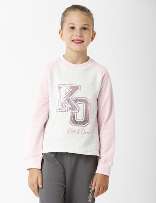 Kate & Oscar Full Sleeve Embellished Girls Sweatshirt
