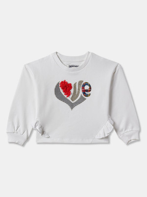 R&B Full Sleeve Graphic Print Girls Sweatshirt