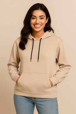 HouseOfCommon Self Design Round Neck Casual Women Beige Sweater