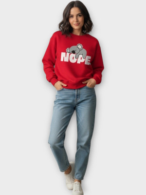 Stylezone Full Sleeve Self Design, Printed Women Sweatshirt