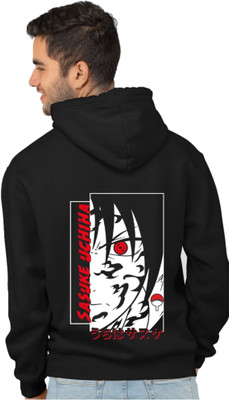 Joy nd Happinness Printed Hooded Neck Casual Men Black Sweater