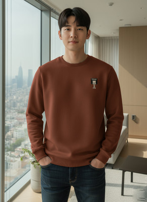 nikline Full Sleeve Solid Men Sweatshirt